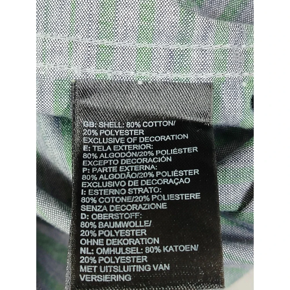 The North Face‎ Shirt Mens Large Green Stripe Short Sleeve Button Up Gorpcore